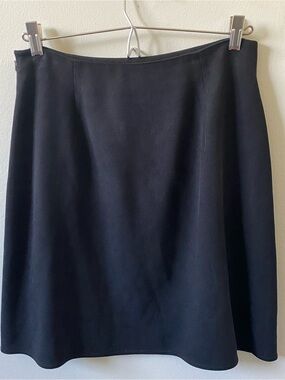 Vintage 100% Silk Washed Black A-Line Skirt M/10 (matching suit jacket avail)